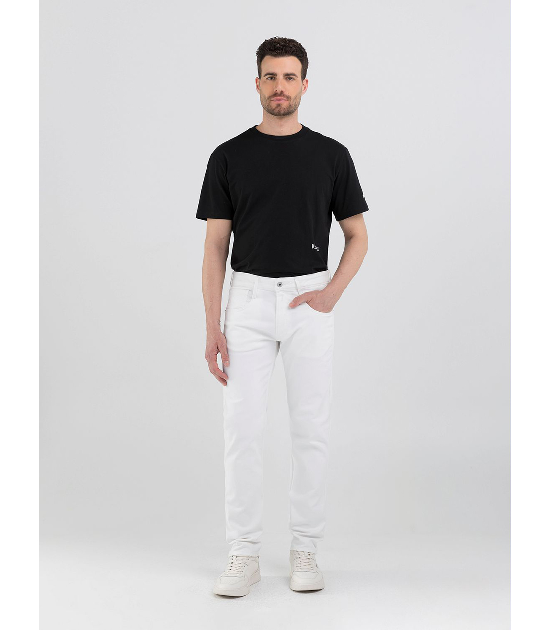 スリムフィットANBASS ホワイトストレッチデニム 詳細画像 ホワイト 2